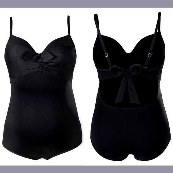 NEW Cache Coeur [ Maternity 40 C/D ] Monaco One Piece Swimsuit in Black‎ - Picture 3 of 12